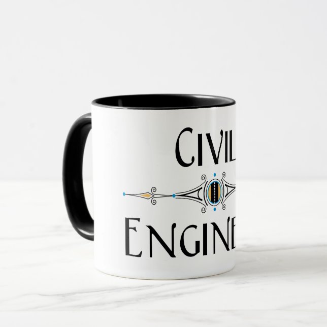 Taza Línea decorativa de ingeniero civil (Anverso izquierdo)