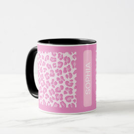 Taza Línea rosada de Preppy Leopard