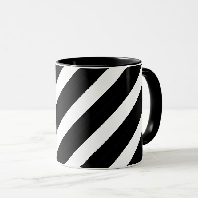 Taza Líneas abstractas geométricas de dos tonos de colo (Anverso derecho)