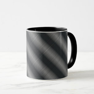 Taza Líneas de gradación en blanco y negro ultra finas