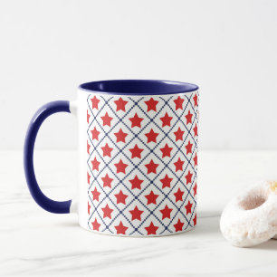 Taza Líneas de puntos de las estrellas rojas