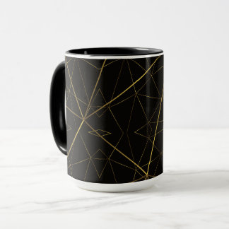 Taza Líneas Doradas Negro y Oro