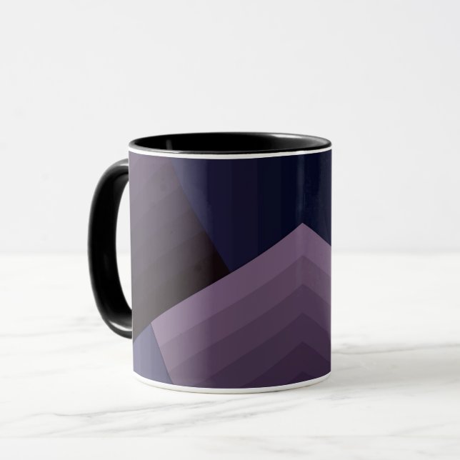 Taza Líneas geométricas de estilo retro vintage violet  (Anverso izquierdo)