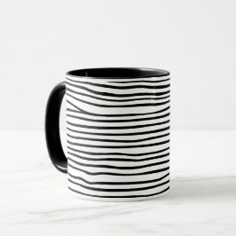 Taza Líneas horizontales abstractas_negro