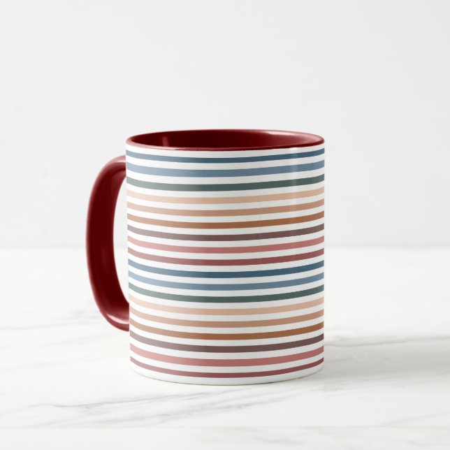 Taza Líneas minimalistas de arcoíris apagado (Anverso izquierdo)