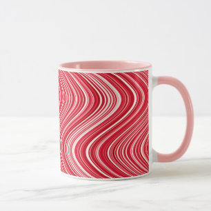 Taza Líneas onduladas en rojo y blanco