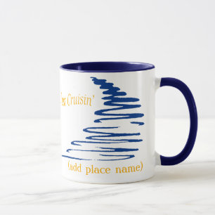 Taza Líneas Onduladas_Solo Cruisin' plantilla de menció