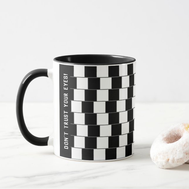 Taza Líneas paralelas ilusión geométrica-óptica (Con donut)