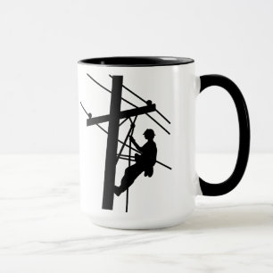 Taza Lineman en polaco negro Silhouette Mug