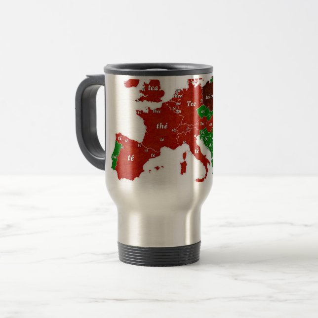 Taza lingüística del viaje del mapa de Europa del (Anverso izquierdo)