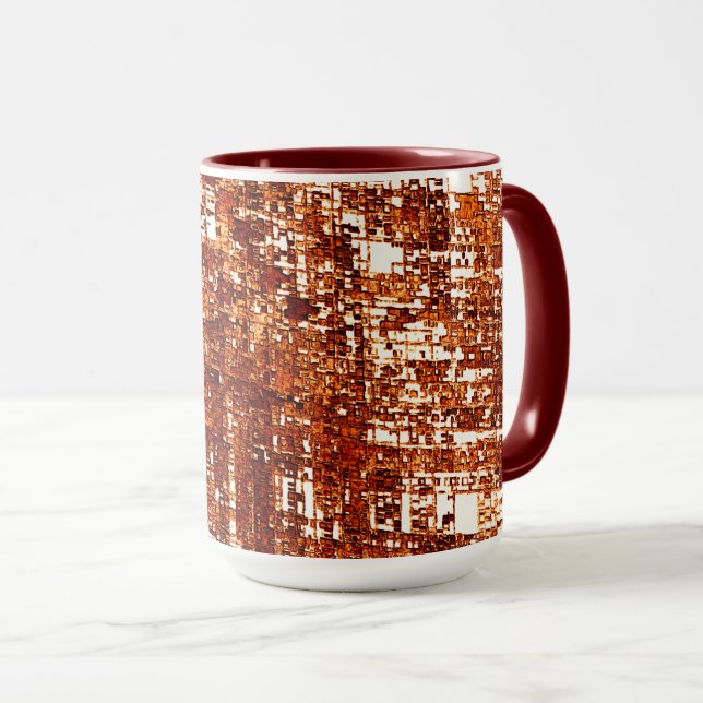 Taza Linhas cruzadas e entalhe de quadrados enferrujado (Anverso derecho)