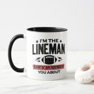 Taza Liniero de Fútbol Americano Sobre el Que Te Advirt