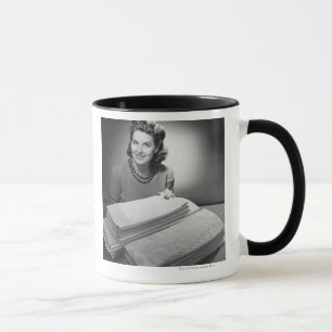 Taza Lino y toallas planchados