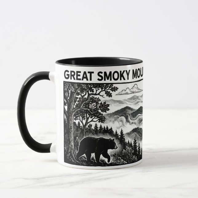 Taza Linograbado de Gran Parque de las Montañas Hu (Izquierda)