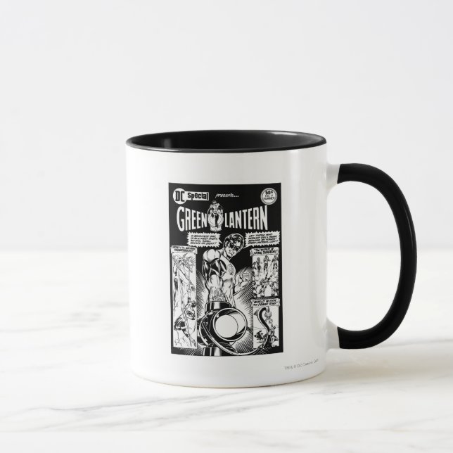 Taza Linterna verde - Cómic sombreado verde, negro (Derecha)