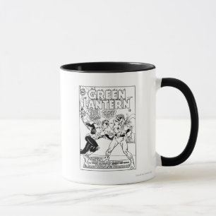 Taza Linterna verde en el anillo, negro y blanco