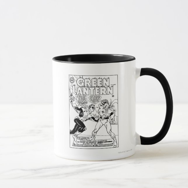 Taza Linterna verde en el anillo, negro y blanco (Derecha)