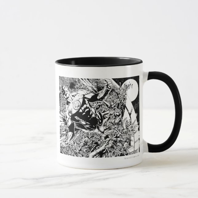 Taza Linterna verde y luna - negro y blanco (Derecha)