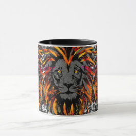 Taza Lion Coffee Mug | Naranja Ilustracion de cabeza de