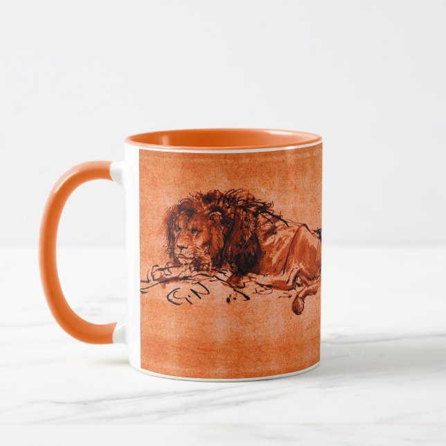 Taza LION DE CABO MENTIDO, de Rembrandt Naranja Black (Izquierda)