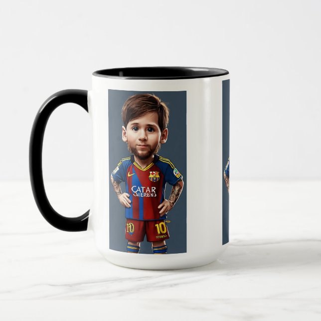 Taza Lionel Messi lindo bebé personalizado mugre realis (Izquierda)