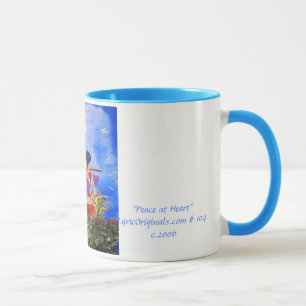 Taza lírica del corazón de las originales "paz en"