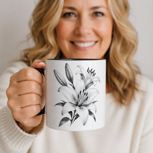 Taza Lirio monocromo
