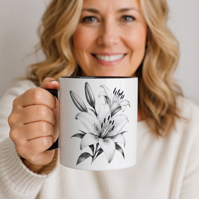 Taza Lirio monocromo (Subido por el creador)