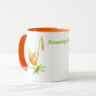 Taza Lirio tigrado anaranjado personalizado