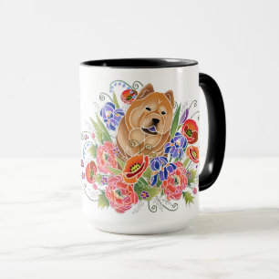 Taza lisa del perro chino de la TRAYECTORIA LISA