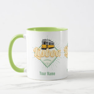 Taza Lisboa Portugal: Festividad de retro en tranvía