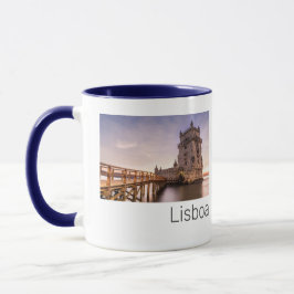 Taza Lisboa Portugal Torre de Belém Vacaciones al atard