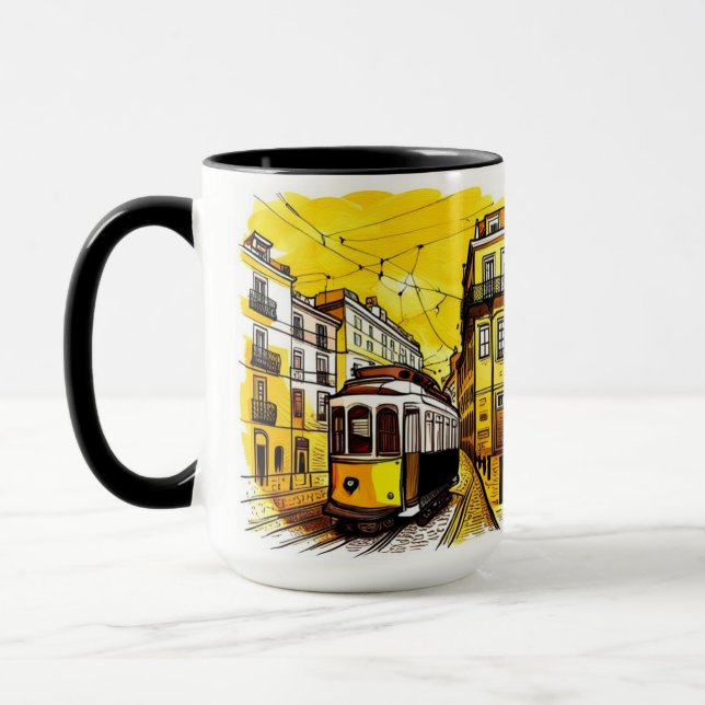Taza Lisboa, Portugal: Trole amarillo (Izquierda)