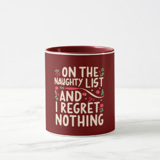 Taza Lista Traviesa Y No Me Arrepiento Navidad niños Fa