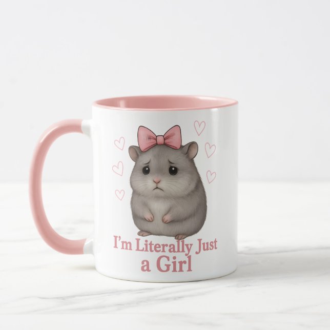 Taza Literalmente Soy Solo una Chica Hamster Triste Div (Izquierda)