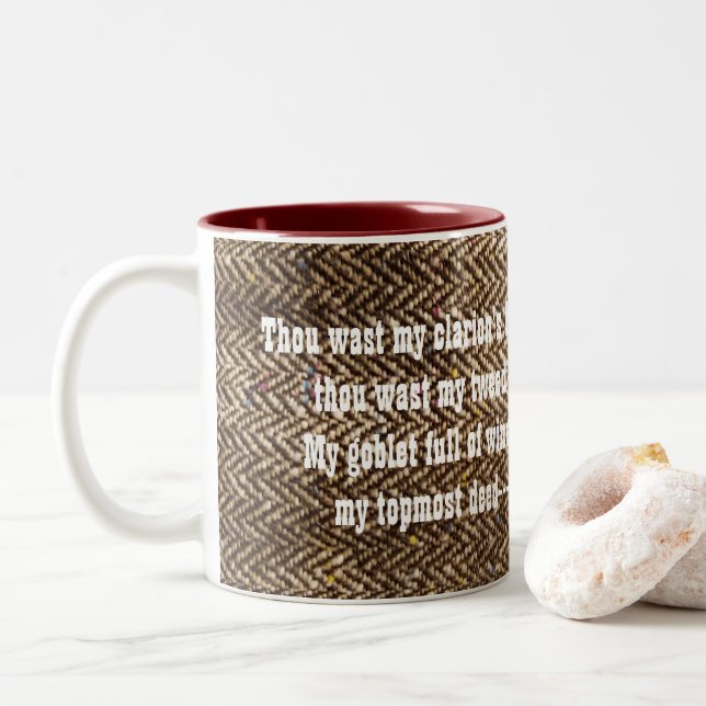 Taza literaria del tweed de John Keats (Con donut)