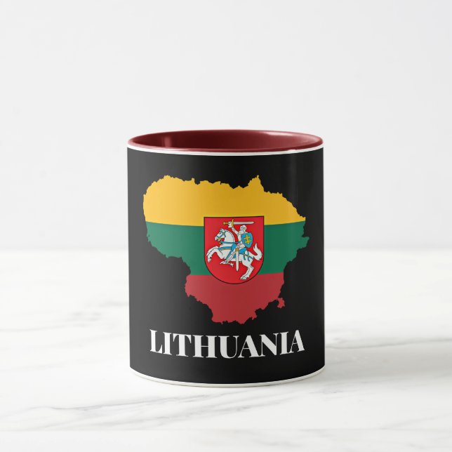Taza Lithuania silhouette and flag (Centro)