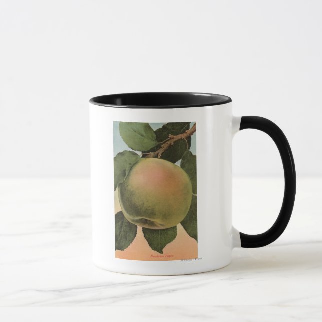 Taza Litografía de cromo de fruta de Newtown Pippen (Derecha)