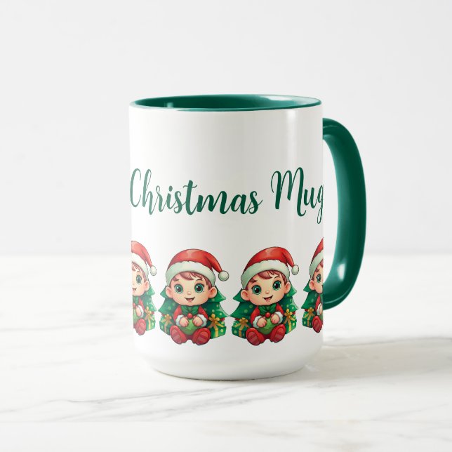 Taza Little Boy Elf Xmas Magic Personalizado (Anverso derecho)