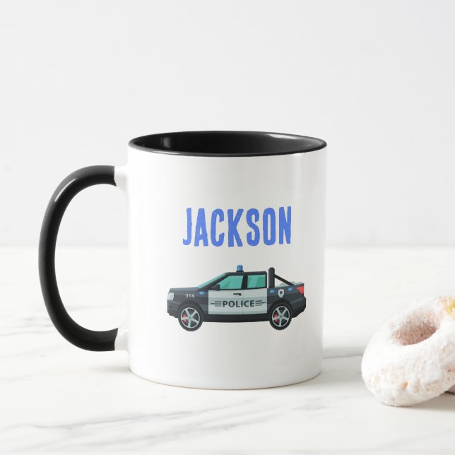 Taza Little Officer Police Birthday | Personalized  (Con donut)