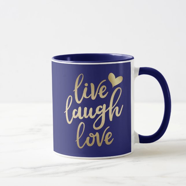 Taza Live Lauder Love Faux Gold Lettering Marina Blue M (Derecha)