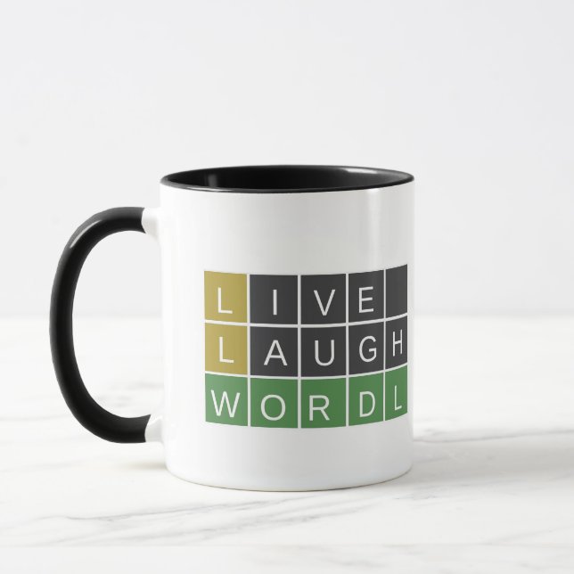 Taza Live laughle Wordle Mug (Izquierda)