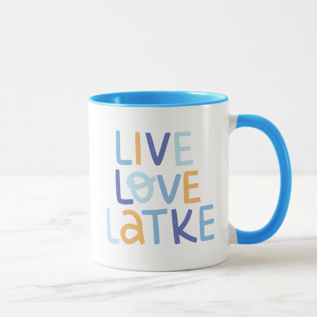 Taza Live Love Latke Hanukkah Design (Derecha)