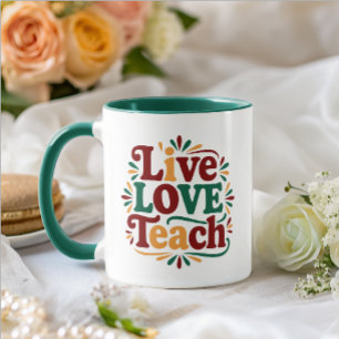 Taza Live Love Teach Rainbow Teacher Apreciación