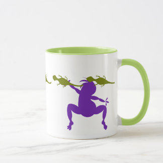 Taza Lizarras verdes y baile morado Kokopelli