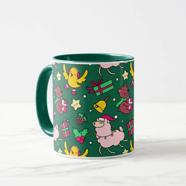 Taza Llama a Navidades graciosos (Anverso izquierdo)