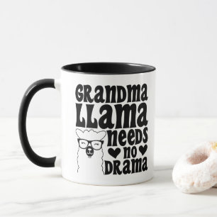 Taza Llama Abuela No Necesita Drama, Abuela Humorística
