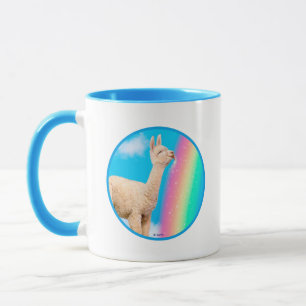 Taza Llama: Arcoiris golpeando
