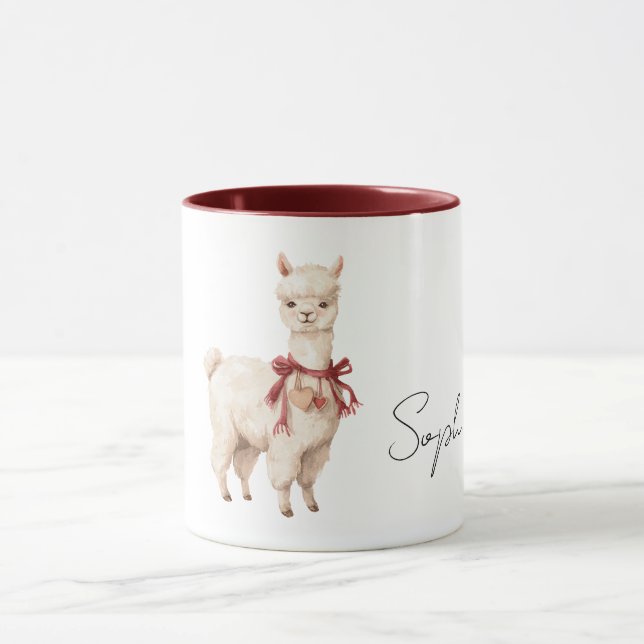 Taza Llama Cream Bow Red Hearts (Centro)