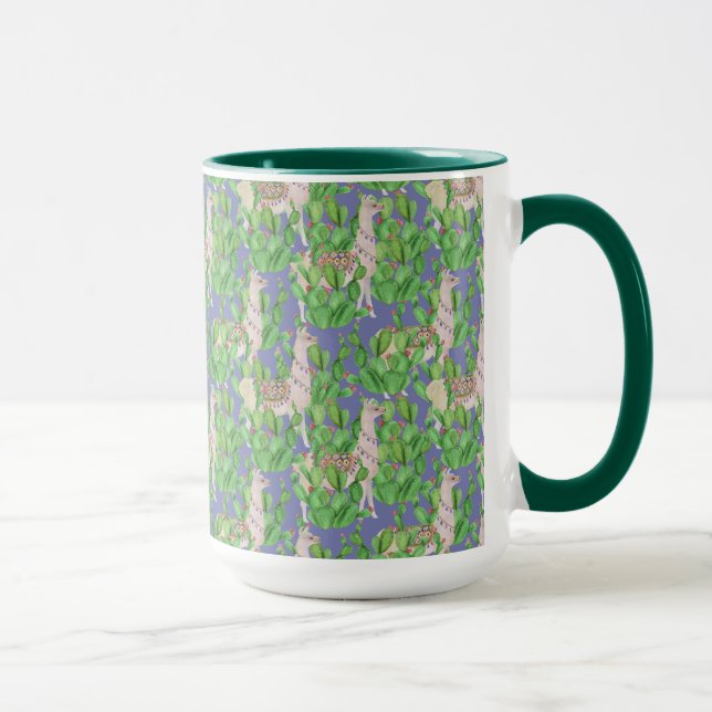 Taza Llama de la acuarela y modelo de Catus (Derecha)